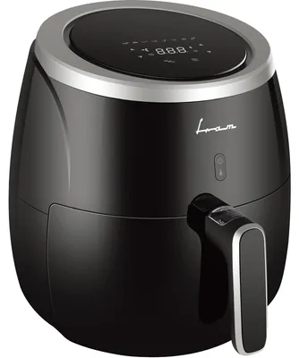 Obrázek produktu pro Horkovzdušná fritéza FRAM Airfryer FAF-MD2000BK, vaření bez oleje, 2000 W, kapacita koše 5 l, digitální displej, dotykové ovládání, odnímatelná nepřilnavá nádoba, nastavitelný termostat: 80–200 °C, černá