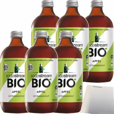 Produktbild von SodaStream  Sirup Apfel-Geschmack 6er Pack (6x500ml Flasche) + usy Block