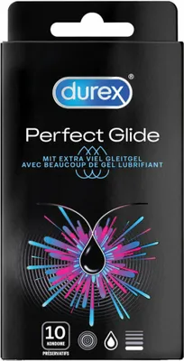 Produktbild von Durex Perfect Glide, Männliches Kondom, weich, Transparent, Latex, 56 mm, 10 Stück(e)