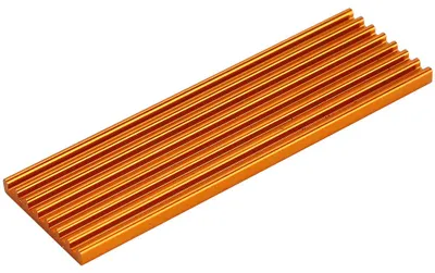 Image de Disque SSD PCIe M.2 2280 avec dissipateur thermique ultrafin en alliage d'aluminium, ailettes de refroidissement 70 x 22 x 3 mm (doré)