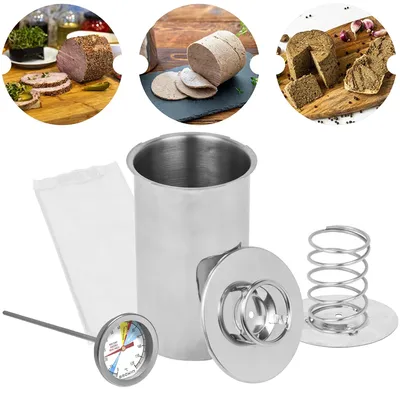 Produktbild von MIKONI Schinkenkocher |  1.5 KG | +Thermometer + 20 x Einlegebeutel, Schinkenform, Schinkenmacher, Schinkenpfanne, Schinkenpresse, Kochschinkenform