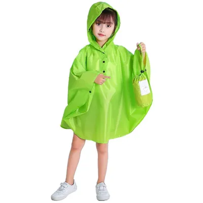 Produktbild von Kinder Regenponcho – Wasserdicht, Leicht & Tragbar für Jungen & Mädchen-Grün