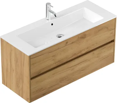 Produktbild von Badmöbel Waschplatz inkl Mineralgussbecken Limes 120 cm Eiche Gold