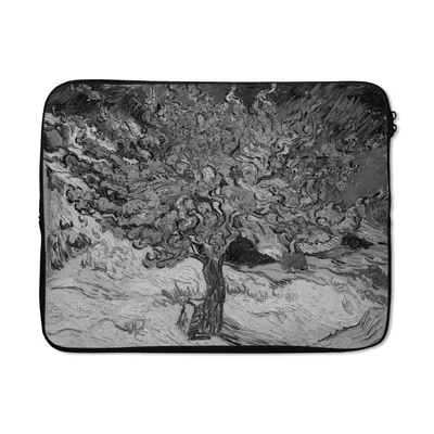 Produktbild von MuchoWow® Laptop Hülle 17 Zoll Laptoptasche Der Maulbeerbaum - Vincent van Gogh - Schwarz und weiß - Zipper - Schutzabdeckung