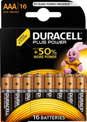 Produktbild von Duracell Plus Power, Einwegbatterie, AAA, Alkali, 1,5 V, 16 Stück(e), Mehrfarbig