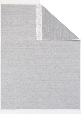 Produktbild von Tapiso Teppich AZTECA modern Fransen grau einfarbig Wohnzimmer 60 x 110 cm