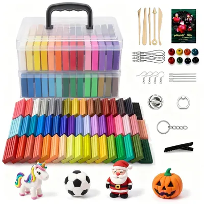Productafbeelding van Solidchoice - 50 Kleuren Polymeerklei Set voor Creatieve Kunstprojecten