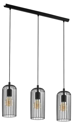 Image de Suspension EGLO Roccamena, luminaire suspendu à 3 lumières, idéal pour une table à manger