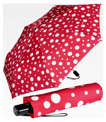 Produktbild von Slim Duomatic Taschenschirm Punkte - Rot