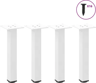 Produktbild von Couchtischbeine 4 Stk. Weiß 42-44 cm Stahl