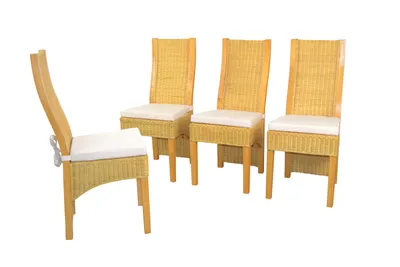 Produktbild von Rattanstuhl 4er-Set mit Sitzkissen