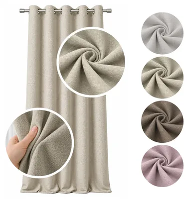 Produktbild von MEBLE ODNOWA, Vorhang gewebt Leinwand Zweiseitig, Vorhang Leinenoptik, Natur, 140x250cm, Ösenvorhang, Vorhang mit Ösen, Pflegeleichter, Waschbarer