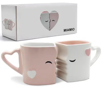 Produktbild von Kaffeetasse Kaffeebecher Keramiktasse - 300 ml - 2er Set - Rosa - Keramik