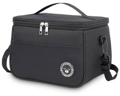 Image de Sac isotherme pliable de 9 litres, étanche, de couleur noire, dimensions : 28 x 18 x 18 cm