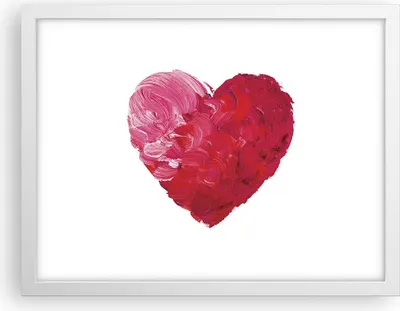 Produktbild von Gerahmtes Poster - Weißer Rahmen - Rot Herz Aquarell - 40x30 cm - Wand Bild - Wanddeko - Wandbilder - Kunstposter - Wandposter - Bilderrahmen - Bilder - Kunstdruck - Wandbild - P2WAA40x30-4158