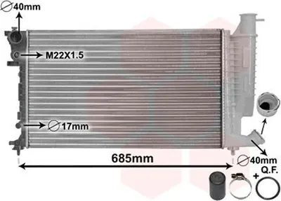 Immagine prodotto di VAN Wezel | Radiatore, raffreddamento motore *** IR PLUS *** con accessori (09002157) adatto per Peugeot, Citroën