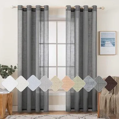 Produktbild von Dunkelgraue Voile Gardinen 140x225cm
