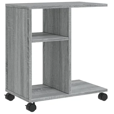 Image de Table d'appoint avec roues sonoma gris bois d'ingénierie