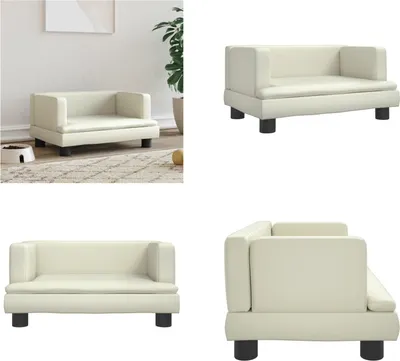 Produktbild von vidaXL Hundebett Creme 60x40x30 cm Kunstleder - Hundebett - Hundebetten - Hundesofa - Haustiersofa