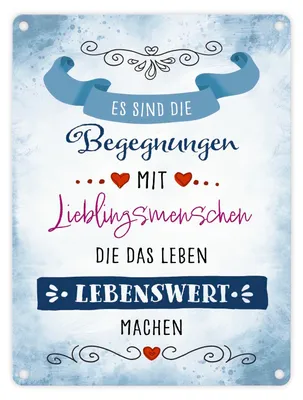 Produktbild von Es sind die Begegnungen mit Lieblingsmenschen Metallschild in 15x20 cm
