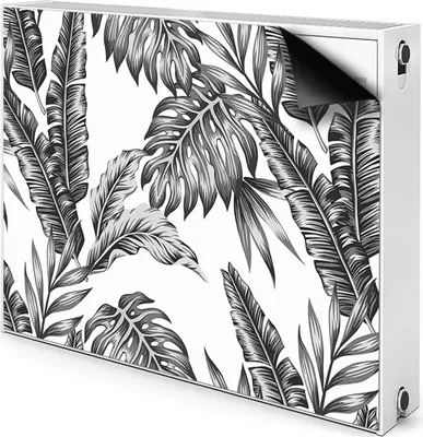 Produktbild von Magnet Heizkörper-Abdeckung Verkleidung Abdeckung Heizkörperabdeckung 80x60 cm  - Blätter, Palme