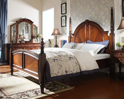Produktbild von Schlafzimmer Bett Klassisch Neu stilvolles im Modernen braun Holz Luxus