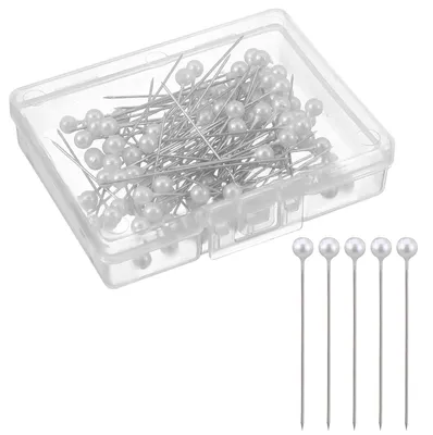 Perlenstecknadeln, 200 Stück, 3,8 cm, weiß, für Blumen und Basteln