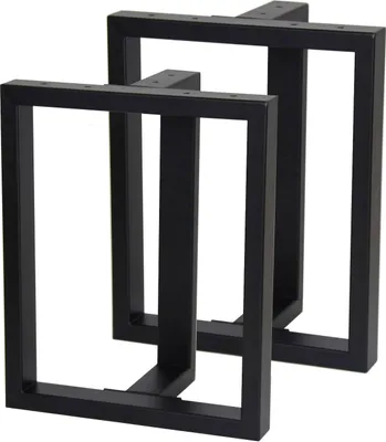 Immagine prodotto di Natural Goods Berlin Corridori per mobili T-FORM, Corridori per tavoli, gambe per tavoli, molto robusti, gambe per mobili, metallo, L35 cm x H43 cm, nero, 2 pezzi