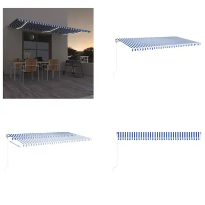 Produktbild von vidaXL Automatische Markise mit LED & Windsensor 600x350 Blau und Weiß - Markise - Markisen - Sonnendach - Sonnendächer