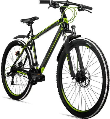 Produktbild von Bergsteiger Canberra 29 Zoll Mountainbike, Aluminium Rahmen, Scheibenbremsen, Hardtail MTB mit Licht & Schutzblech, 21 Gang-Schaltung, Gabel-Federung