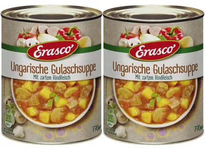 Produktbild von Erasco Ungarische Gulaschsuppe Eintopf mit Rindfleisch 770ml 2er Pack
