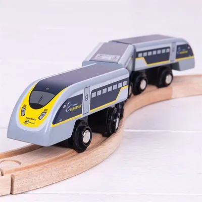 Productafbeelding van Bigjigs Rail Eurostar E320 trein + 3 rails