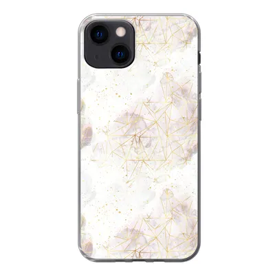 Produktbild von MuchoWow® Handyhülle Schutzhülle Hülle für iPhone 13 Marmor - Geometrie - Gold Silikon Softcase Handy Hülle - Karteninhaber