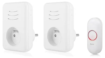 Productafbeelding van Byron Draadloze Deurbel Set - Gong met Plug-in Doorvoer - Inclusief 2 Ontvangers - Bereik tot 150 Meter - 16 Verschillende Melodieën - Volume tot 85 dB - Geschikt voor Penaarde - Kleur Wit
