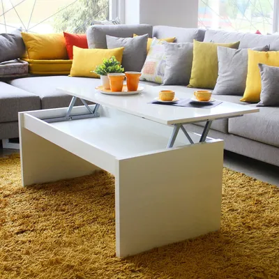 Image de Adrina - Table basse, 102x43x50h cm Blanc Brillant