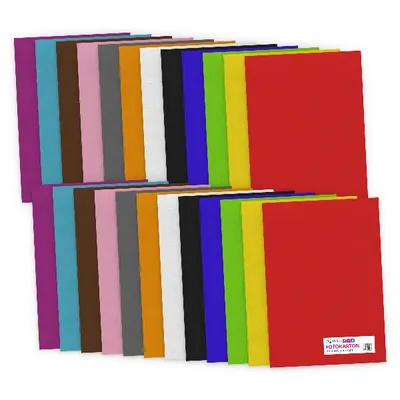 Produktbild von itenga Fotokarton - A4 300 g/qm  24 Blatt sortiert - Farbmix 12 Farben je 2 Blatt