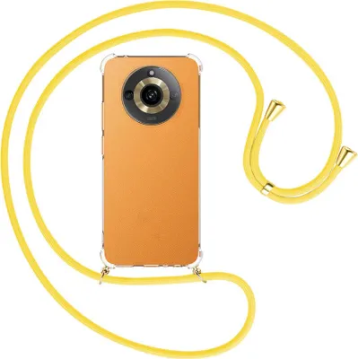 Produktbild von Handykette Backcover-Schutzhülle mit Band (Metall goldfarben) für Realme 11 5G (6.72'') - gelb