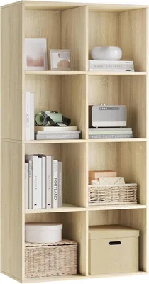 Produktbild von WOLTU Bücherregal 8 Fächer, Standregal, 60x121x30 cm, Helle Eiche