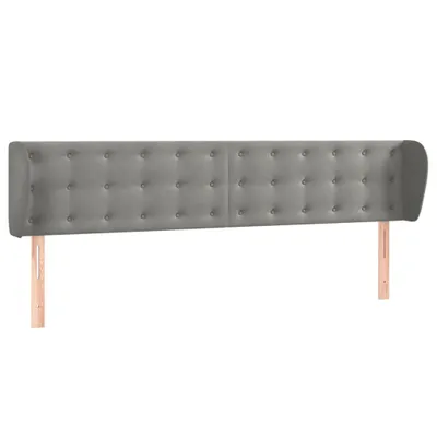 Produktbild von vidaXL Kopfteil mit Ohren Hellgrau 183x23x78/88 cm Samt