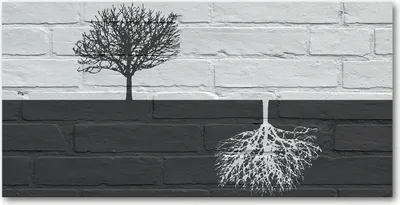 Produktbild von Tulup® Leinwandbild - 140x70 cm - Wandkunst - Drucke auf Leinwand - Leinwanddruck  - Kunst: modern & klassisch - Grau - Bäume an der Wand