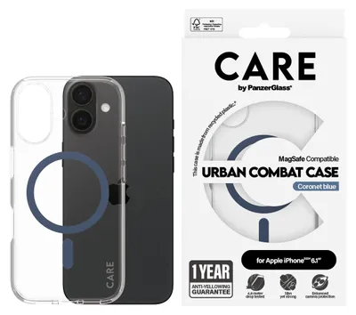 Immagine prodotto di Custodia Care By Panzerglass Flagship con Magsafe per Iphone 16 - Blu