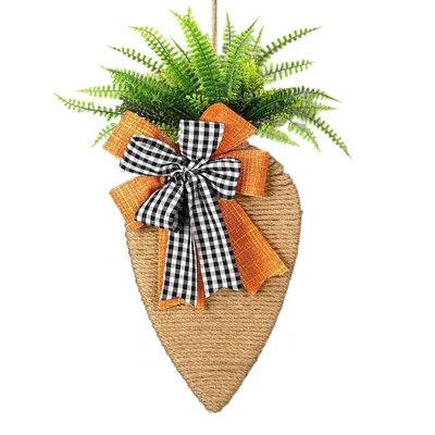 Produktbild von Karottenkranz Osterdekoration, Holzschild für Haustür und Wand, Frühlings-Wandbehang für Innen und Außen