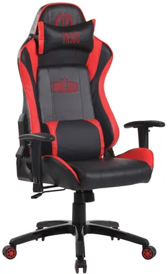Imagen del producto de Silla de oficina Shift X2, tapizada en ecopiel, color negro y rojo
