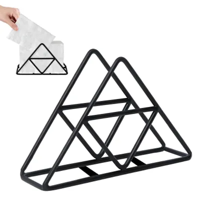 Productafbeelding van Servettenhouder - Van roestvrij staal - Voor op tafel - Zwart