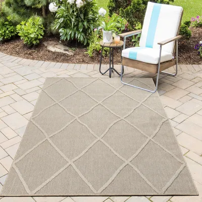 Obrázek produktu pro Homebyhome Vnit?ní a Venkovní Koberec Skandinávský Boho Styl Jednobarevný Vysoký Nízký Efekt Vod?odolný Balkon Terasa, Velikost: 160x230 cm