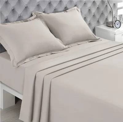 Productafbeelding van Omgoods - Hoeslaken 270 x 300 cm in Beige van 100% Katoen