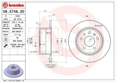 Immagine prodotto di 2x BREMBO 08.5748.20 Disco freno asse posteriore