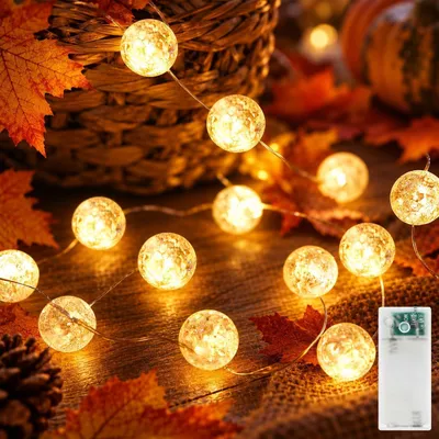Obrázok produktu pre Reťaz svetiel s krištáľovými dekoráciami – 2 metre – 20 LED diód – s časovačom