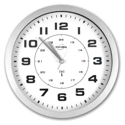 Image de Horloge analogique radio-pilotée blanche