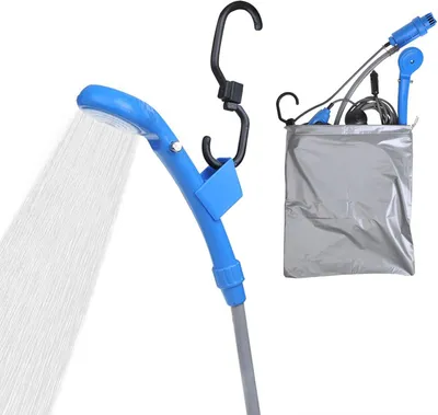 Produktbild von Camping Dusche, 12 Volt, inkl. Tauchpumpe mit Filter, An-/Aus-Schalter, 2 Meter Schlauch